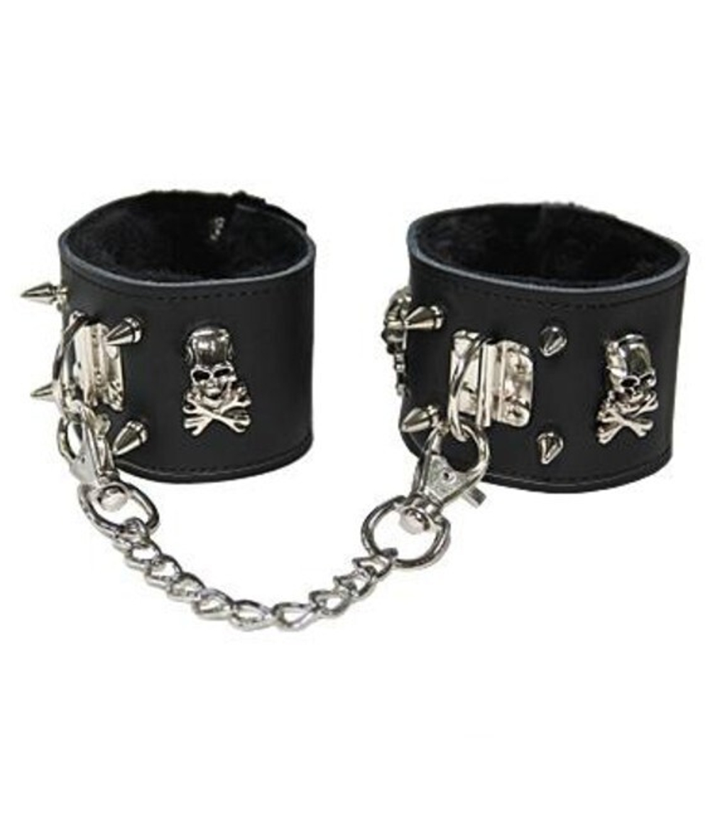 Фиксаторы с черепами и шипами Toyfa (черный с серебряным) (Цвет: черный с серебряным)