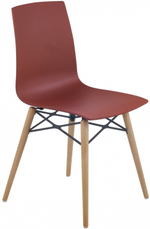 Стул пластиковый Papatya X-Treme-S Wox Pro Beech Wood, кирпично-красный