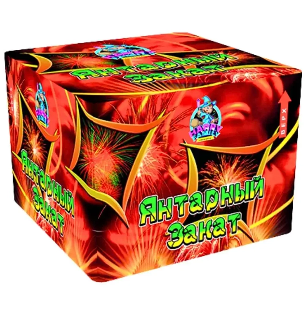 Батарея салютов Янтарный закат (FP-B105) от Фаворит Пиро Групп, 96 залпов, 20 мм