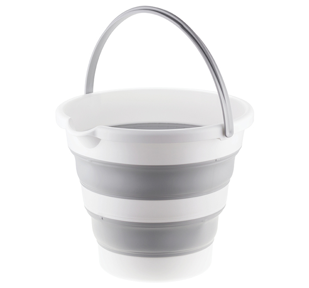 Ведро ФЛЕКС 10 л складное, носик для слива, отверстие для подвешивания, материал- полипропилен, ТЭП М2413