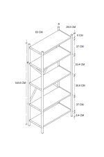 Стеллаж TROYA 150х65 - белая