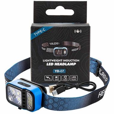 Фонарь налобный аккумуляторный с налобной лентой (5 режимов работы, аккум. 750мАч, время работы 3-5ч, время зар. 2ч) WMC TOOLS WMC-TH3152