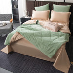Комплект постельного белья на резинке с одеялом Вельвет Премиум «Мятная прохлада»
