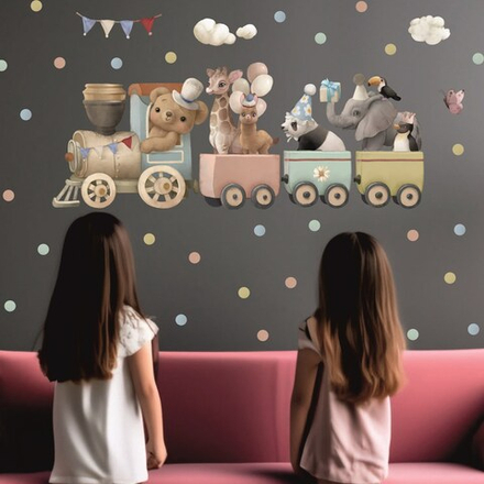 Стикеры  ПАРОВОЗИК С МАЛЫШАМИ