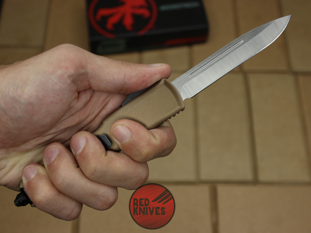 Нож Microtech Ultratech S/E - коричневая рукоять, стандартный клинок сатин RK-373