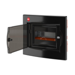 Щиток встраиваемый с дверцей 8 мод.,IP41, черный, с клеммным блоком 63А