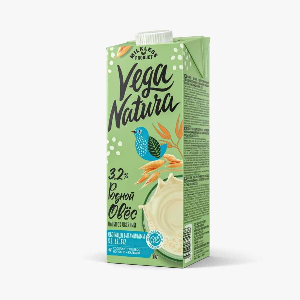 Vega Natura Напиток овсяный ультрапастеризованный 1л.