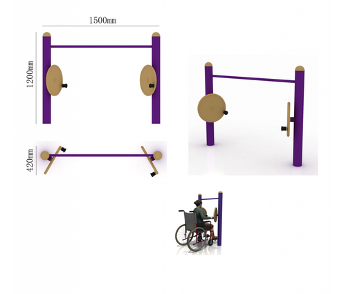 Тренажер для инвалидов колясочников "круги"