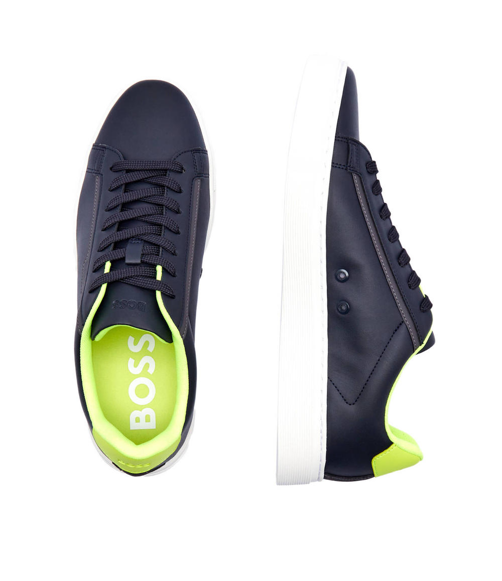 Кожаные кроссовки rhys BOSS BLACK - темно-синий(50502869)