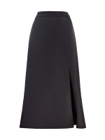 Юбка атласная с разрезом шелковая на резинке миди