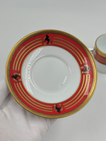 Кофейная пара Celine с красной каймой