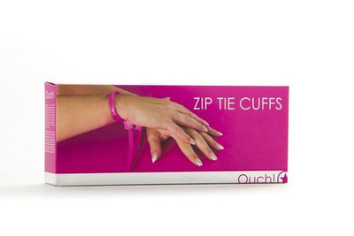 Розовые пластиковые наручники Zip Tie Cuffs (Цвет: розовый)