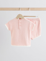 Вязаная футболка и шорты в комплекте для малышей Next AA8-205, Розовый