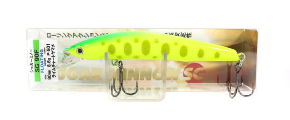 Воблер Bassday Sugsr Minnow SG 90F P-503 Pearl Candy-Lime