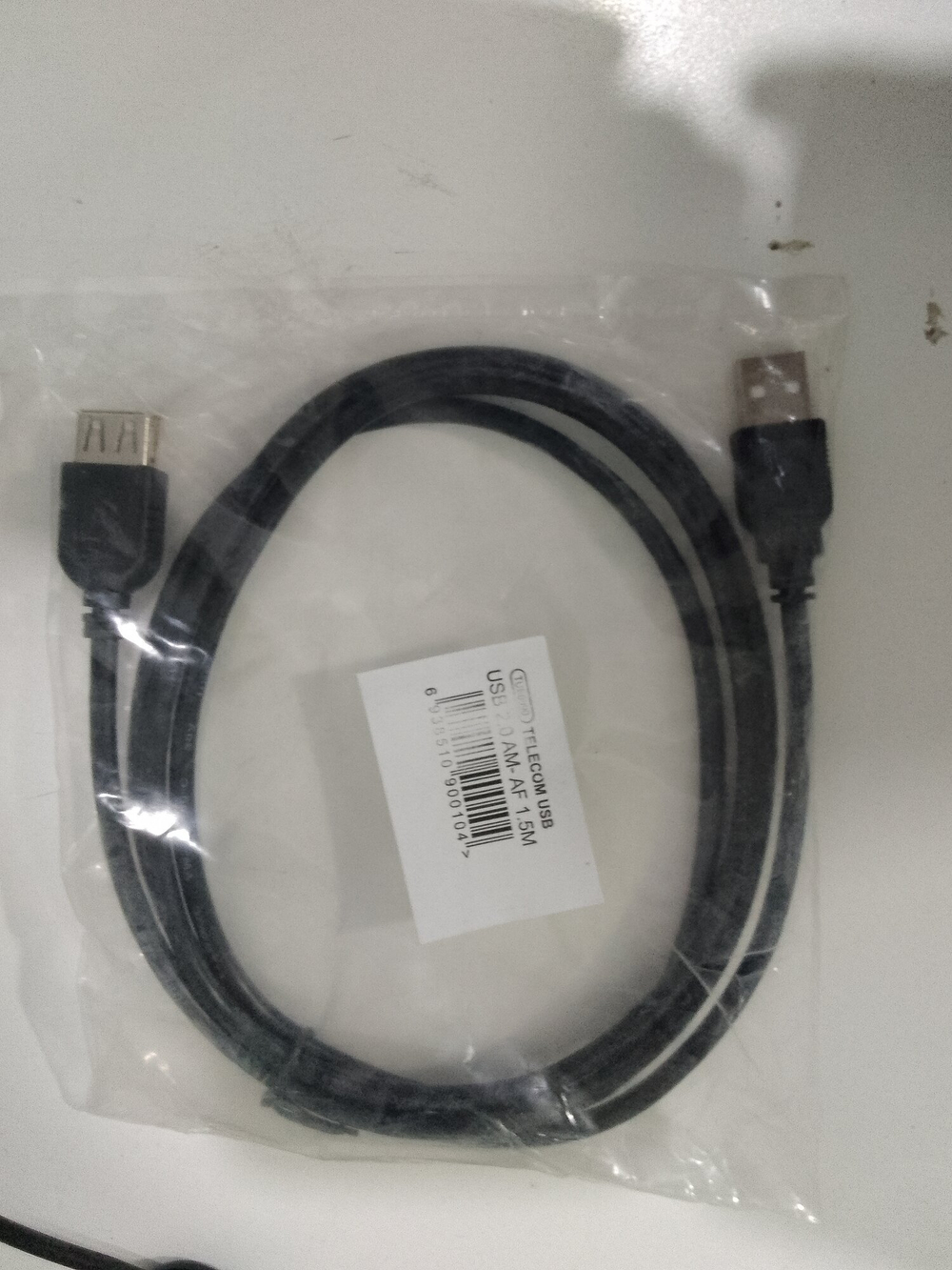 Кабель удлинитель USB2.0 AM-AF TELECOM , черный, 1,5 м