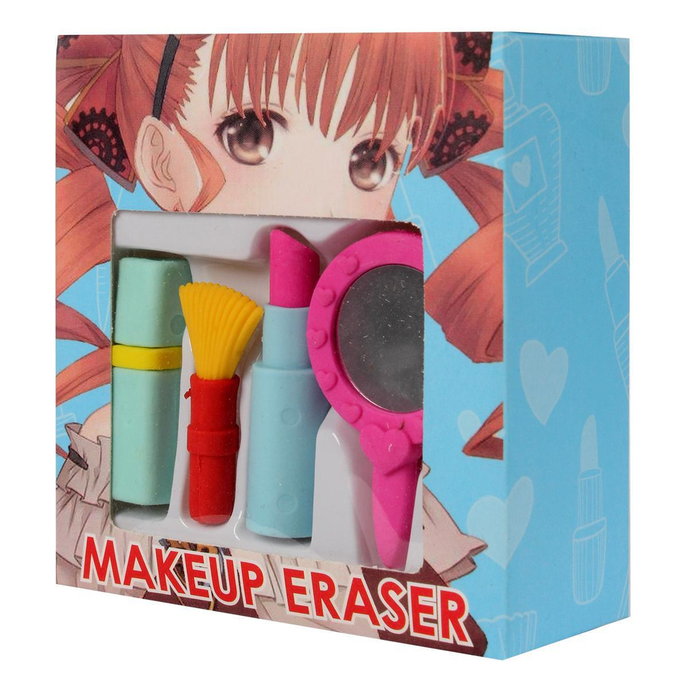 Набор ластиков "Аниме косметика" в карт коробке, 3 вида микс, С-40385