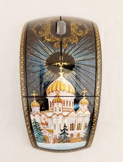 Мышь беспроводная, складная "Храм Христа Спасителя"