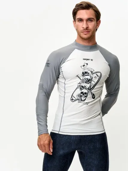 Футболка рашгард лонгслив Sargan Скелетон-Сап UPF 50+ серый
