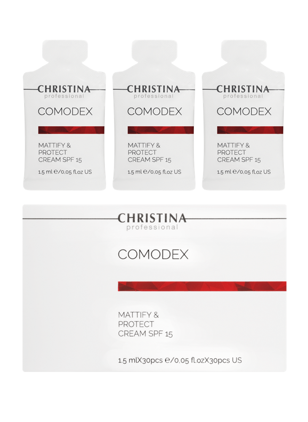 CHRISTINA Comodex-Mattify&Protect Cream SPF-15 sachets kit 30 pcs