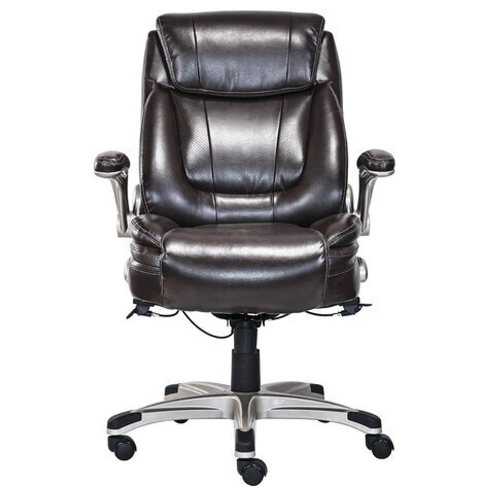 Кресло HAWASAN (ХАВАСАН) "Cruise EX-565", откидные подлокотники, рециклированная кожа, коричневое, 532973