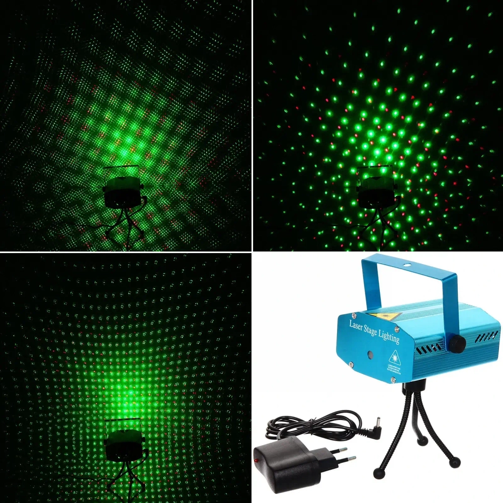 Световой прибор Лазер 1 рисунок (красный/зеленый), (220V)