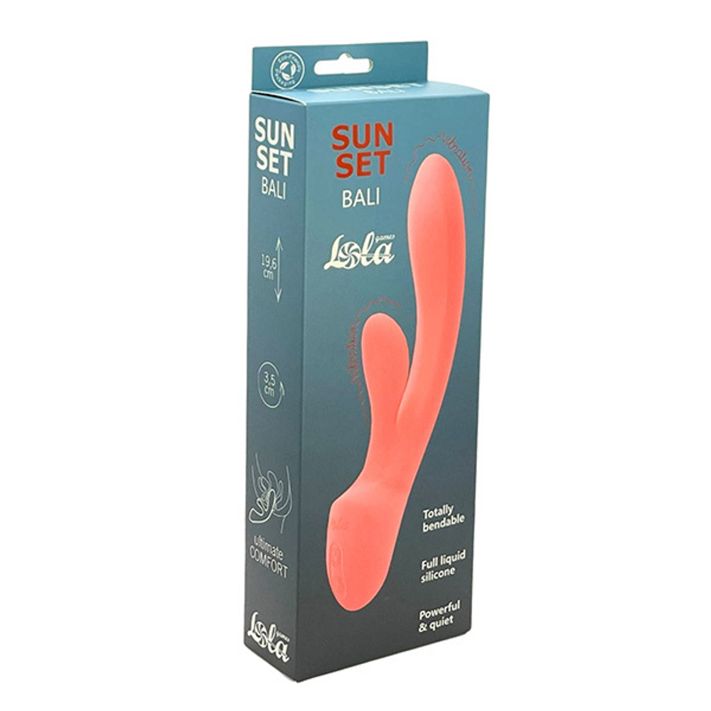 Коралловый перезаряжаемый вибратор-кролик 19,6см Lola Games Sunset Bali 9703-03lola
