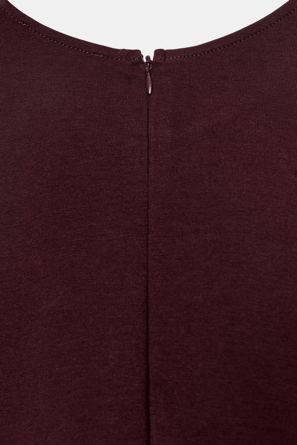 ZARA КОРОТКОЕ ПЛАТЬЕ ИЗ ИНТЕРЛОКА, ВИННЫЙ