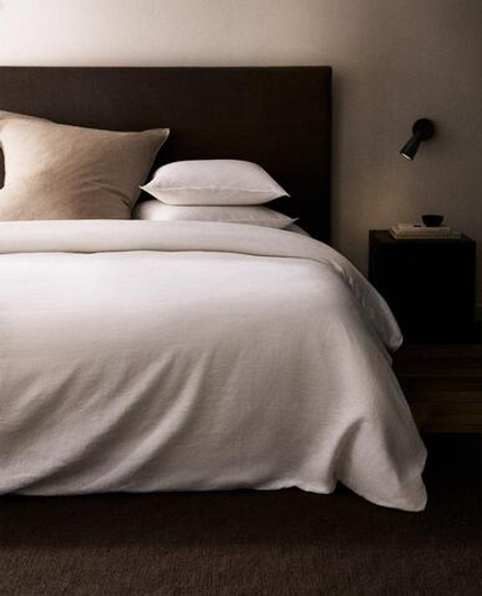 ZARA HOME ОДНОТОННЫЙ ПОДОДЕЯЛЬНИК, БЕЛЫЙ