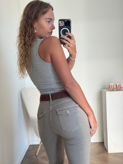 Джинсы клеш М7 бежевый