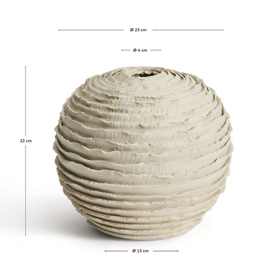 Ваза Evania из бежевой керамики 21 см