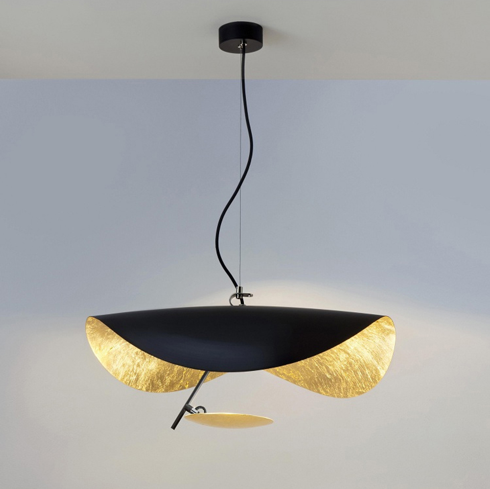 Pendant design lamp Lederam Manta by Catellani & Smith (Black)