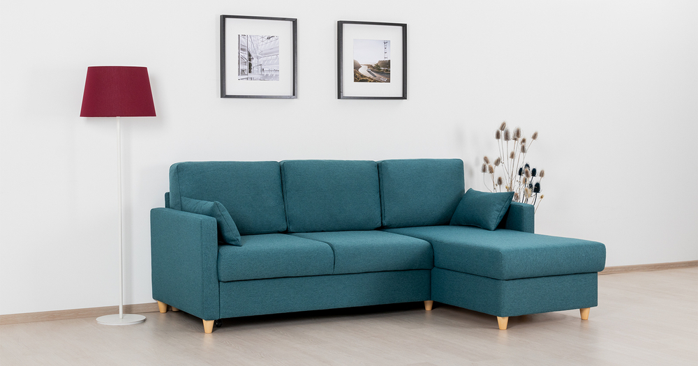 Дилан угловой диван-кровать (темно-зеленый)