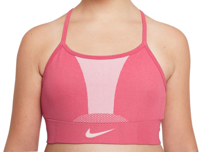 Топ для девочки теннисный Nike Dri-Fit Indy Seamless Bra G - archaeo pink/archaeo pink