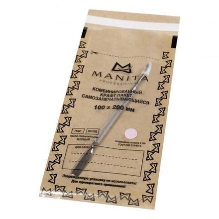 Крафт-пакет КОМБИНИРОВАННЫЙ для стерилизации 100*200, 100 шт/уп., MANITA PROFESSIONAL
