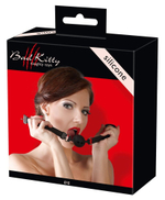 Малый силиконовый кляп-шар на ремешках (Цвет: черный)