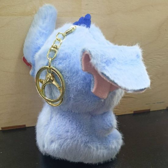 Мягкий брелок котик в костюме Стича светло-серый