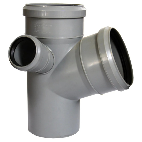 Крестовина двухлоскостная канализ. ПП 110* 50*50*67гр. мм с растр. сер. Синикон стандарт (Valsir)