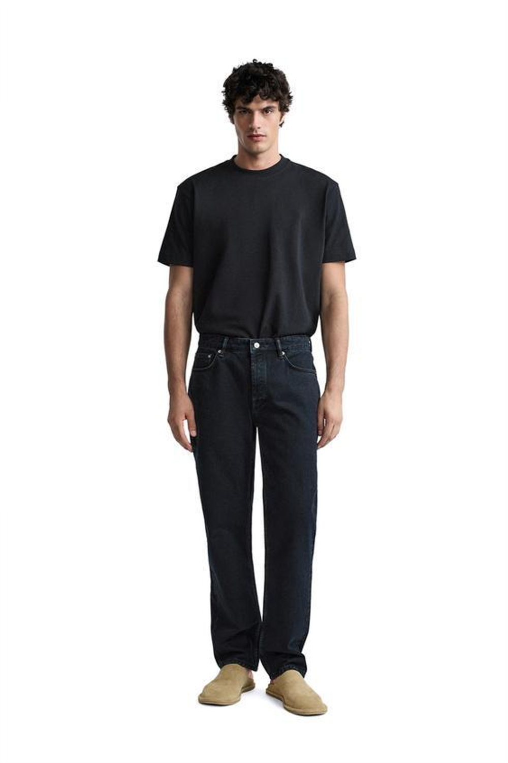 ZARA ФУТБОЛКА ИЗ ПЛОТНОЙ ТКАНИ, ИНДИГО