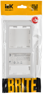 BRITE Рамка 2-местная РУ-2-БрАБ арктический белый/белый IEK