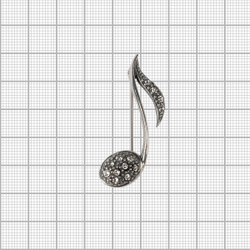 "Нота" брошь в серебряном покрытии из коллекции "Нотки" от Jenavi с замком булавка