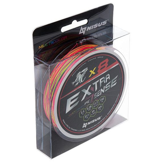 Шнур Extrasense X8 PE Multicolor 150m 2.5/39LB 0.28mm (N-ES-X8-2.5/39LB) NISUS