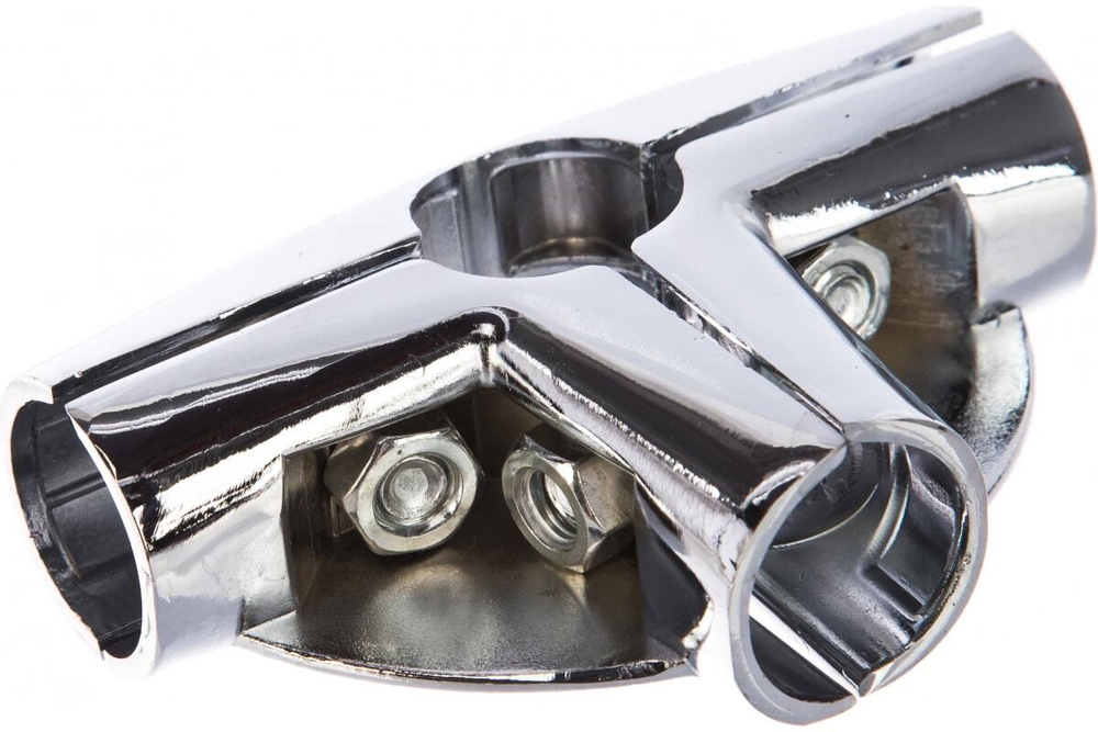 СОЕДИНИТЕЛЬ 4-Х ТРУБ С 2-МЯ ПЛОЩ Д/ПОЛОК ХРОМ E