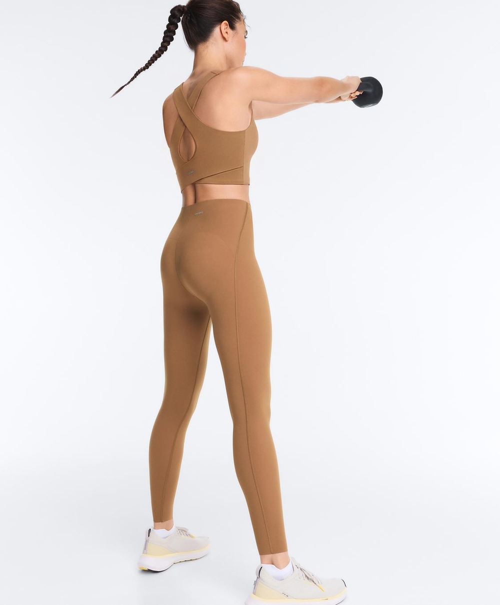 OYSHO Легинсы Compressive длиной до щиколотки с высокой посадкой, светло-коричневый