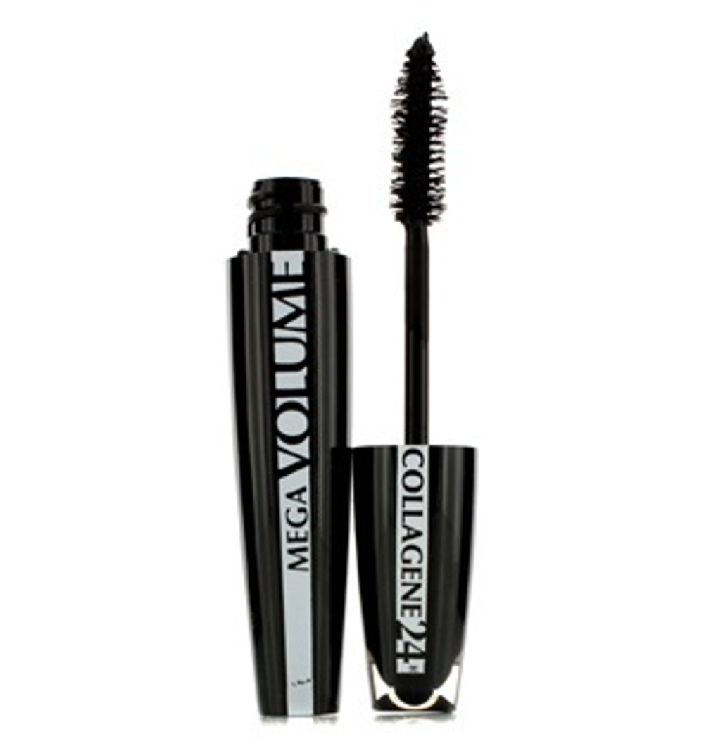 L'Oreal Paris Тушь для ресниц Mega Volume Collagene 24H, Интенсивно черный, 9 мл