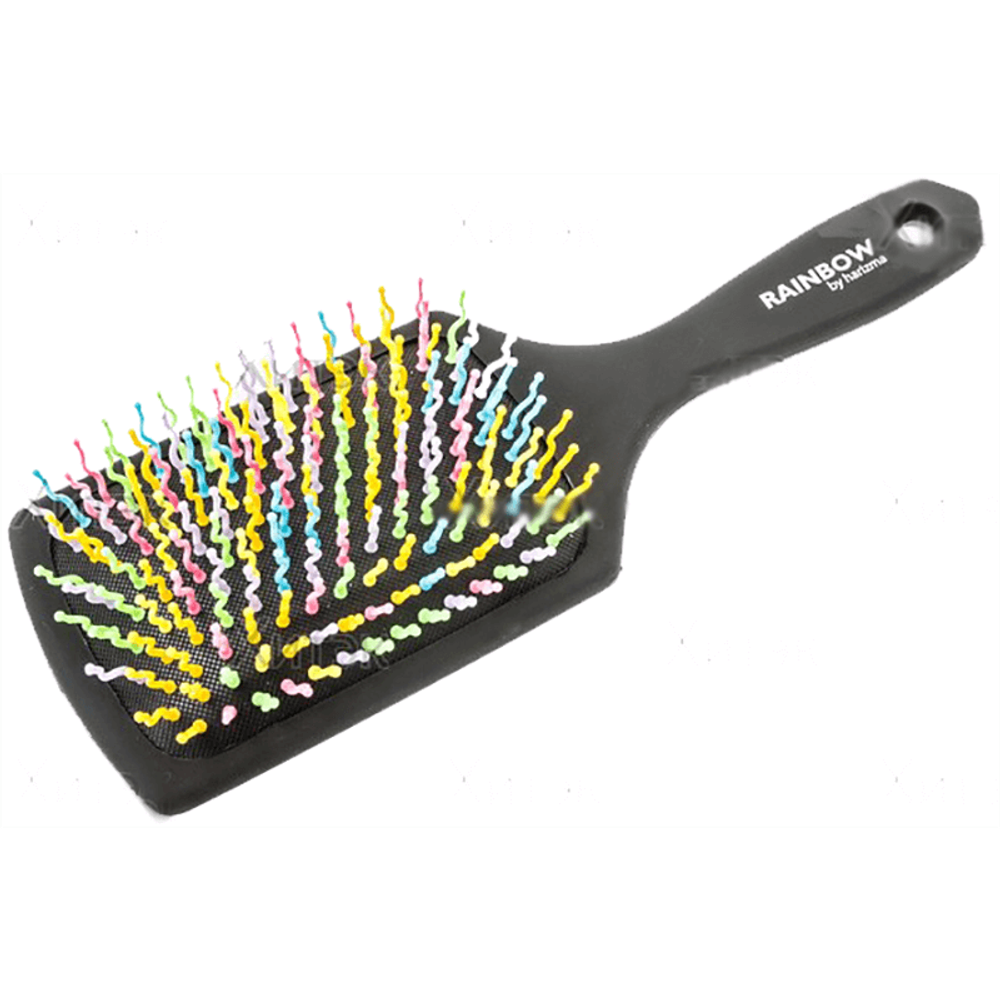 Щетка массажная Harizma Rainbow h10702 (широкая, черная)