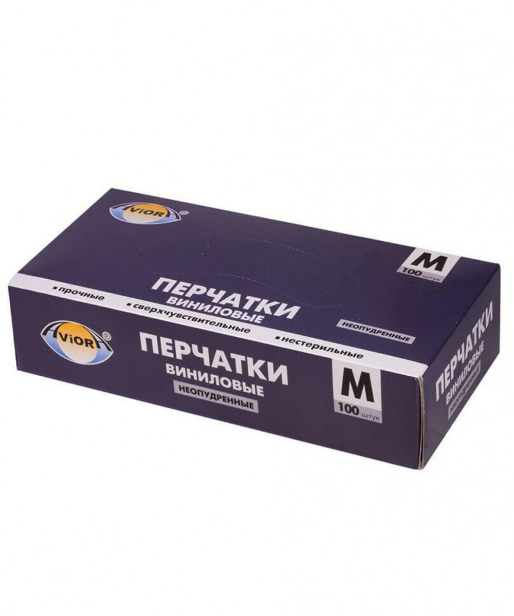 Перчатки одноразовые виниловые "М" -100шт