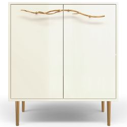 Комод Арт Колор Стайл Голд с 2 полками Кремовый белый