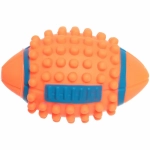 Игрушка - мячик для собак средних, мелких и крупных пород «ИГРУЛИК - РЕГБИ», цвет желтый, с пищалкой 12*7,5см (лейбл)