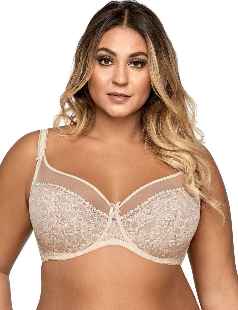 Комфортный бюстгальтер plus size на косточках с боковыми поддержками (Размер: 90H) (Цвет: белый)