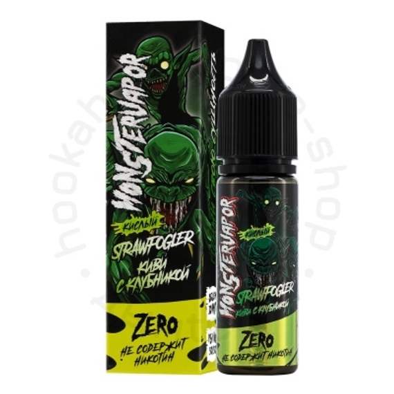 Жидкость MONSTERVAPOR STRAWFOGLER с ароматом киви с клубникой, 0 мг/см³, 30 мл. ZERO.